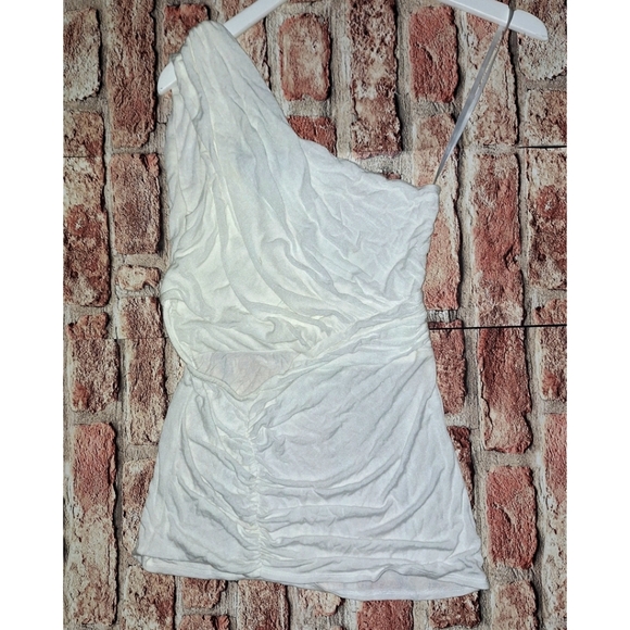 BCBGMaxAzria One-Shoulder Top - White - Picture 7 of 16